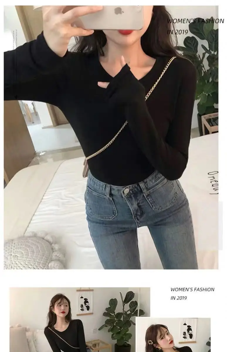 Women Fleece Long Sleeve T-Shirt White Winter Casual — feature 2