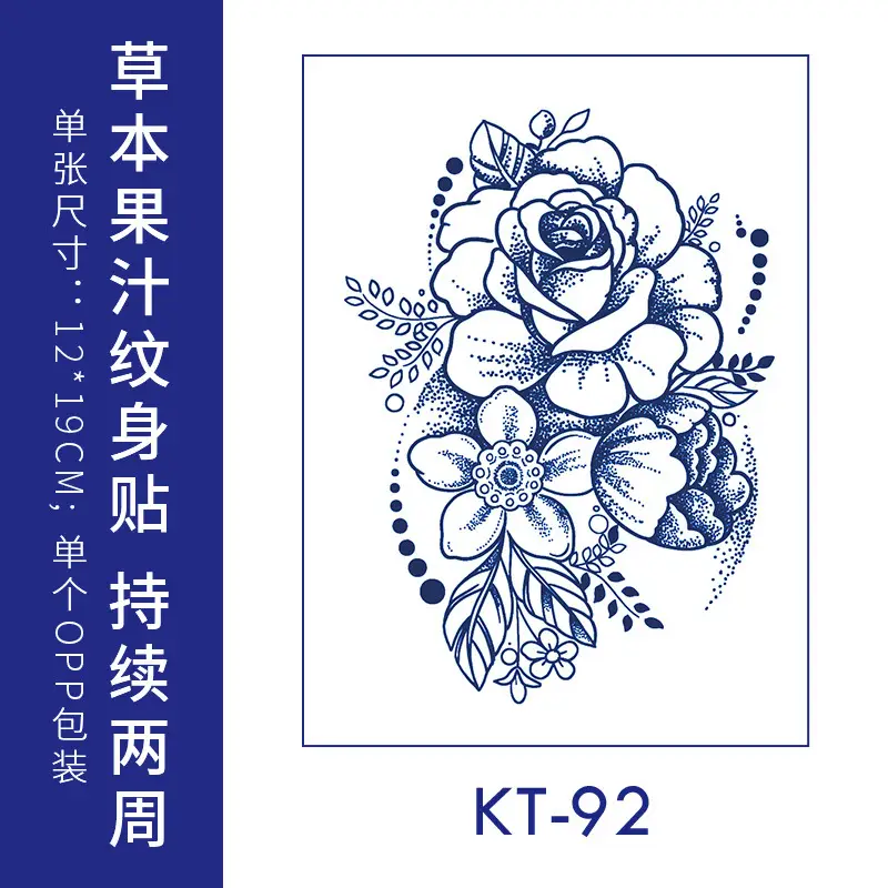 Herbal Juice Tattoo Sticker Flower Arm Clavicle