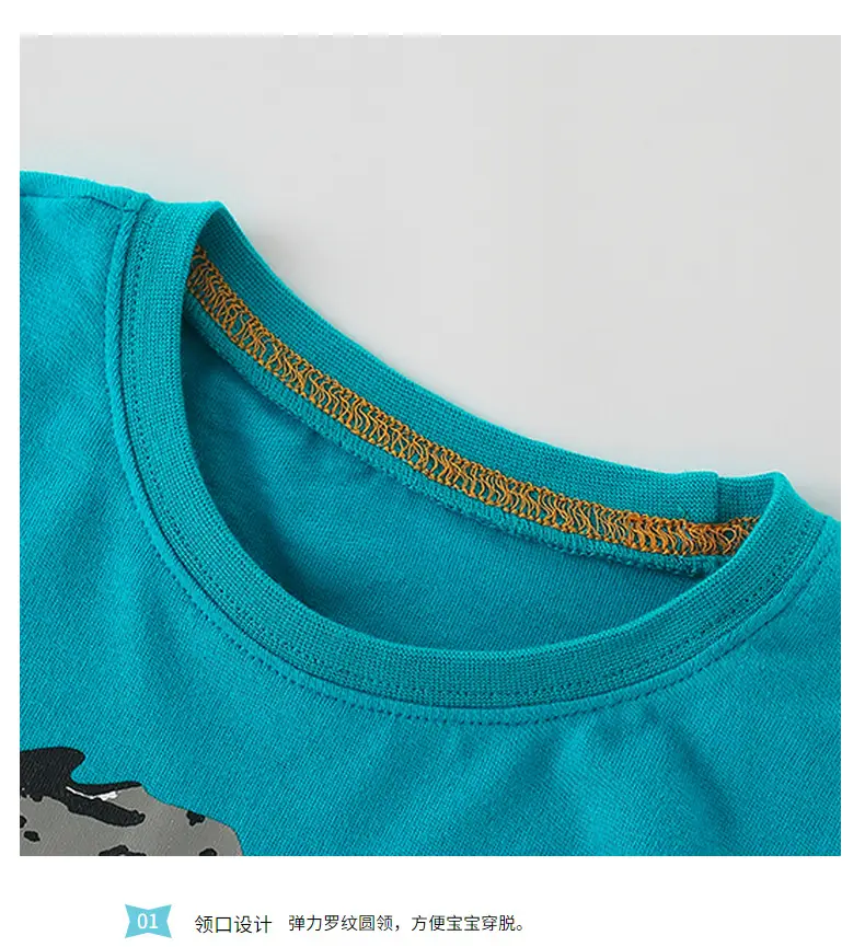 Children Cotton T-Shirt Dinosaur Car Print Long Sleeve — feature 5