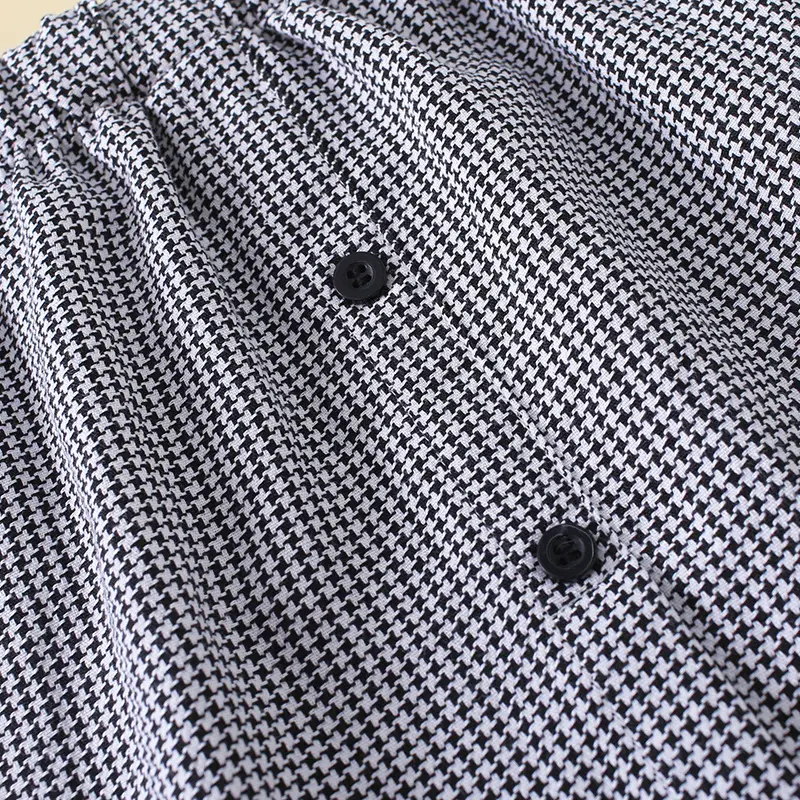 Autumn Houndstooth Sweater Skirt Set Black White - Image 2
