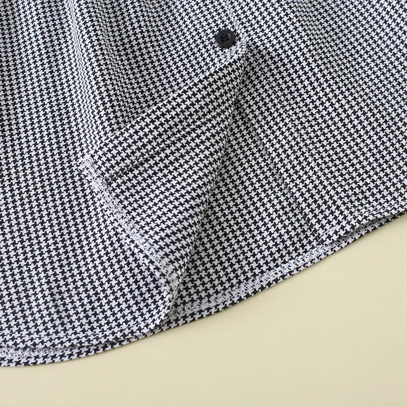 Autumn Houndstooth Sweater Skirt Set Black White - Image 3