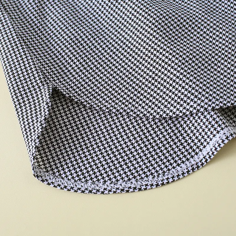 Autumn Houndstooth Sweater Skirt Set Black White - Image 4