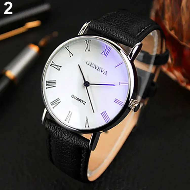 Genova Quartz Men's Watch with Brown Leather Strap