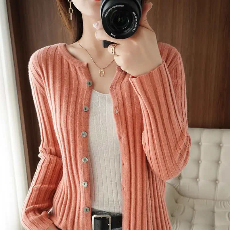 Women's Slim Fit Knit Cardigan with Button Front