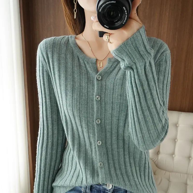 Women's Slim Fit Knit Cardigan with Button Front