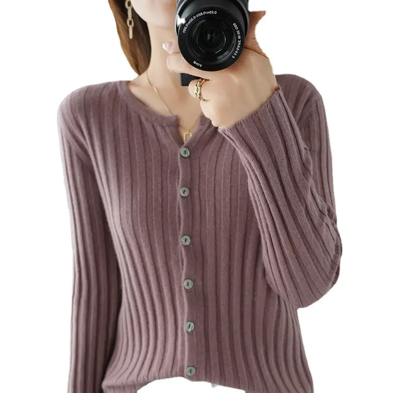 Women's Slim Fit Knit Cardigan with Button Front