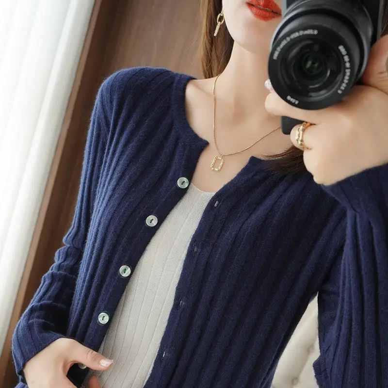 Women's Slim Fit Knit Cardigan with Button Front