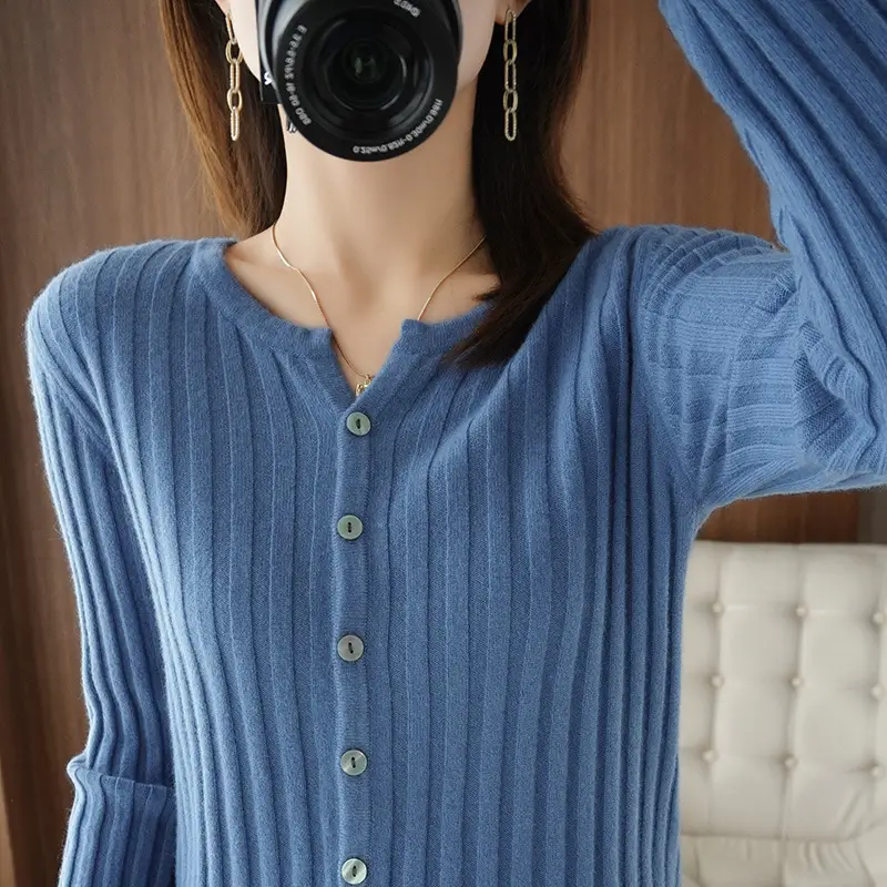 Women's Slim Fit Knit Cardigan with Button Front