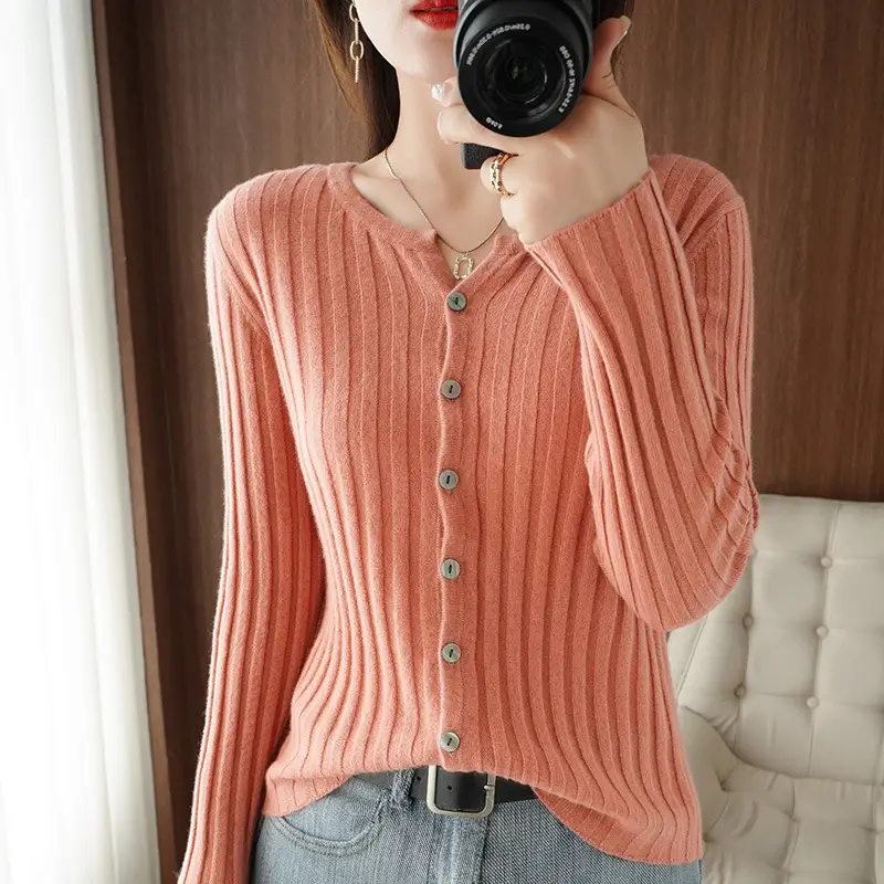 Women's Slim Fit Knit Cardigan with Button Front