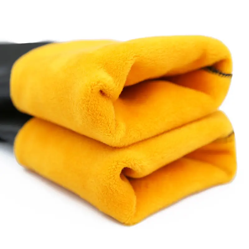 Fleece Lined Faux Leather Leggings for Women Black Orange