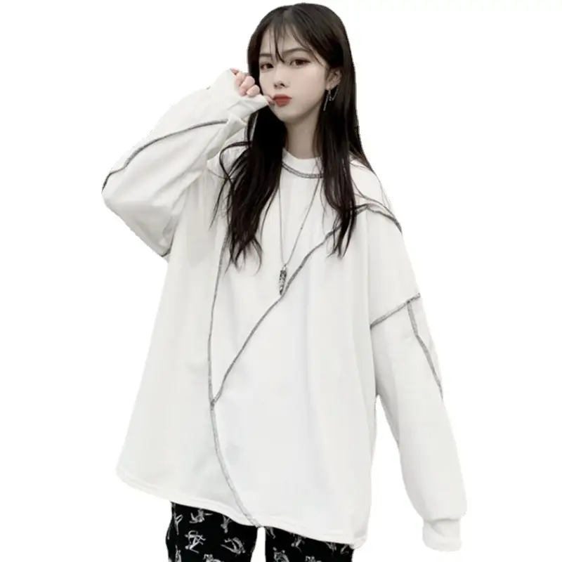 Women Korean Style Loose Fit Pullover Sweater Black