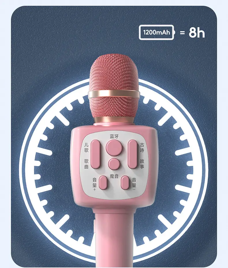 Pink Wireless Bluetooth Karaoke Microphone for Girls — feature 14