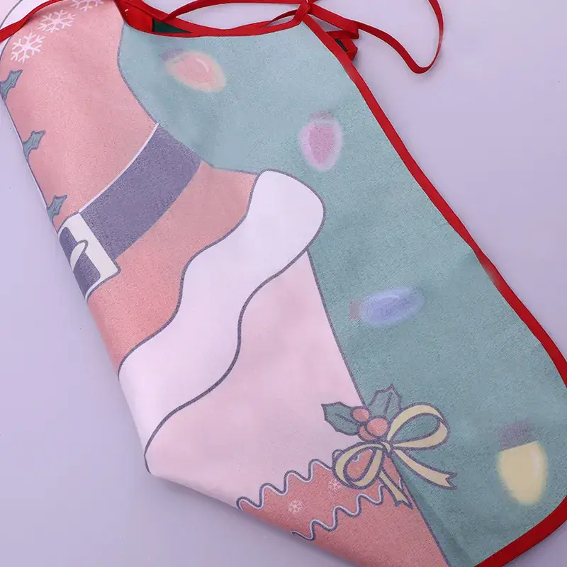 Christmas Apron Green Red White Santa Costume Decor - Image 4