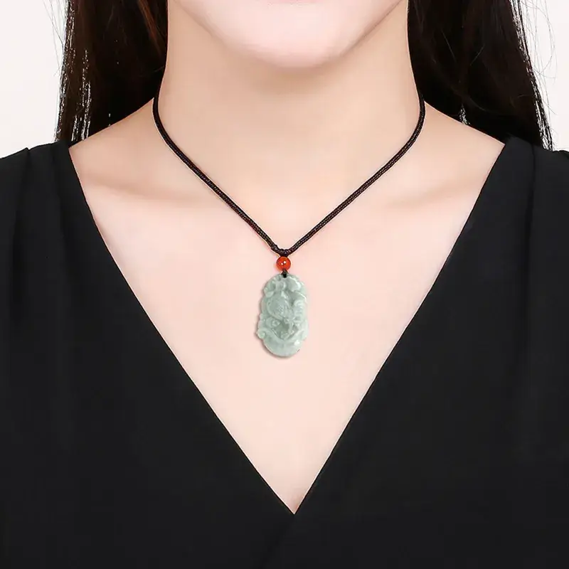 Natural Jade Zodiac Rat Ox Tiger Rabbit Dragon Snake Horse Sheep Monkey Chicken Dog Pig Pendant - Image 16