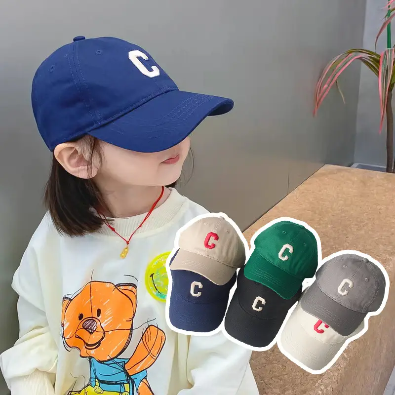 Gray C-Logo Kids Peak Cap Spring Autumn - Image 5