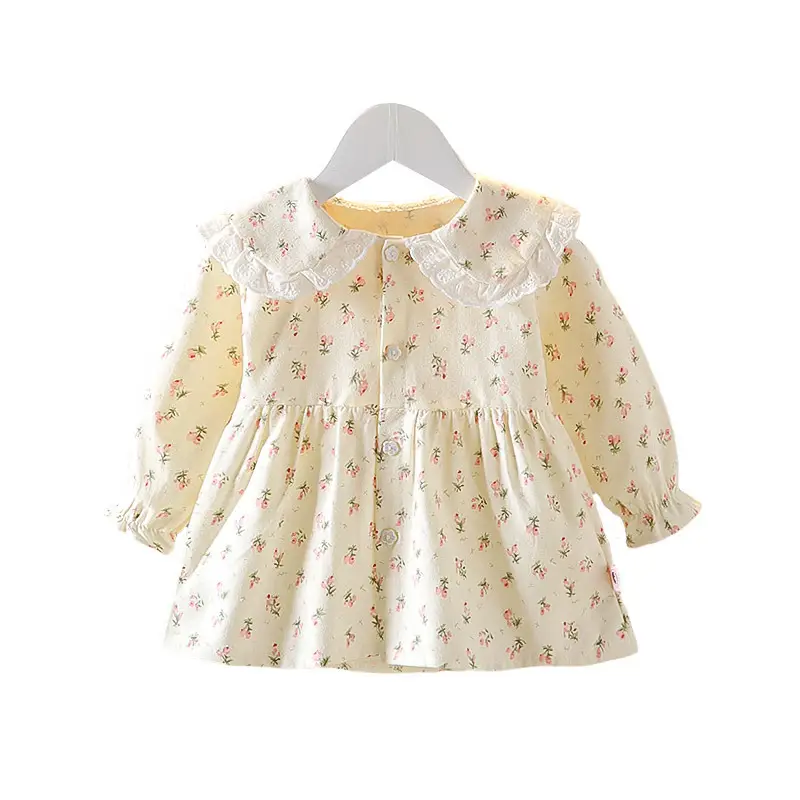 Baby Girl Floral Long Sleeve Doll Collar Coat 2021 - Image 6