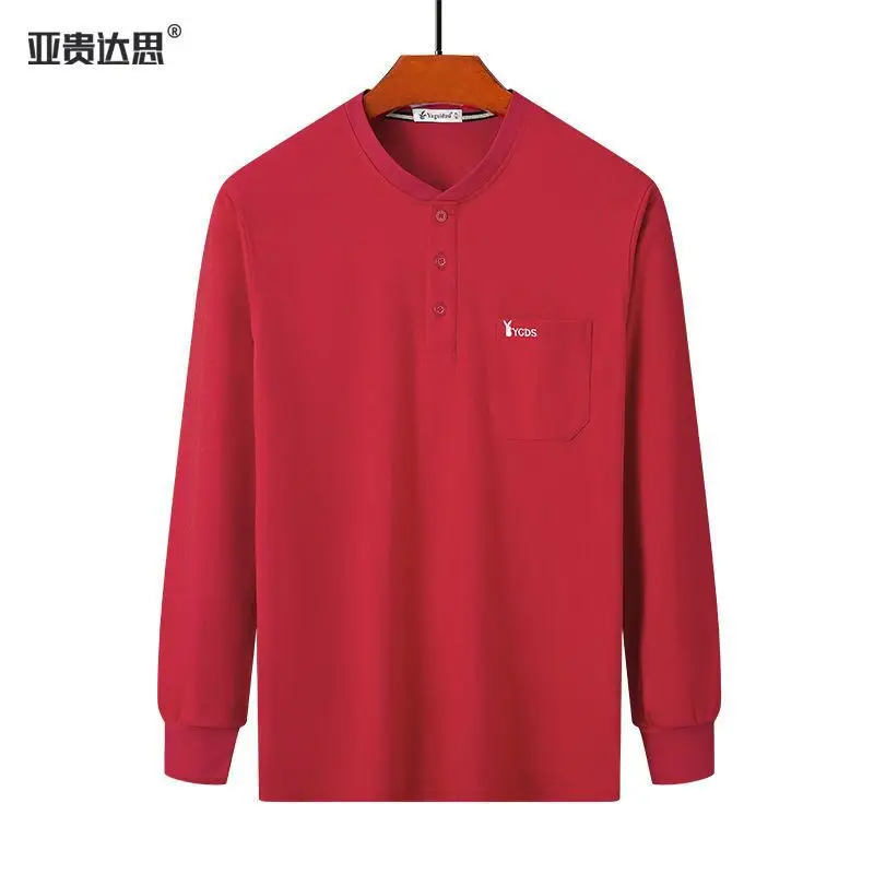 Men Green Cotton Collar T-Shirt with Pocket - Image 3