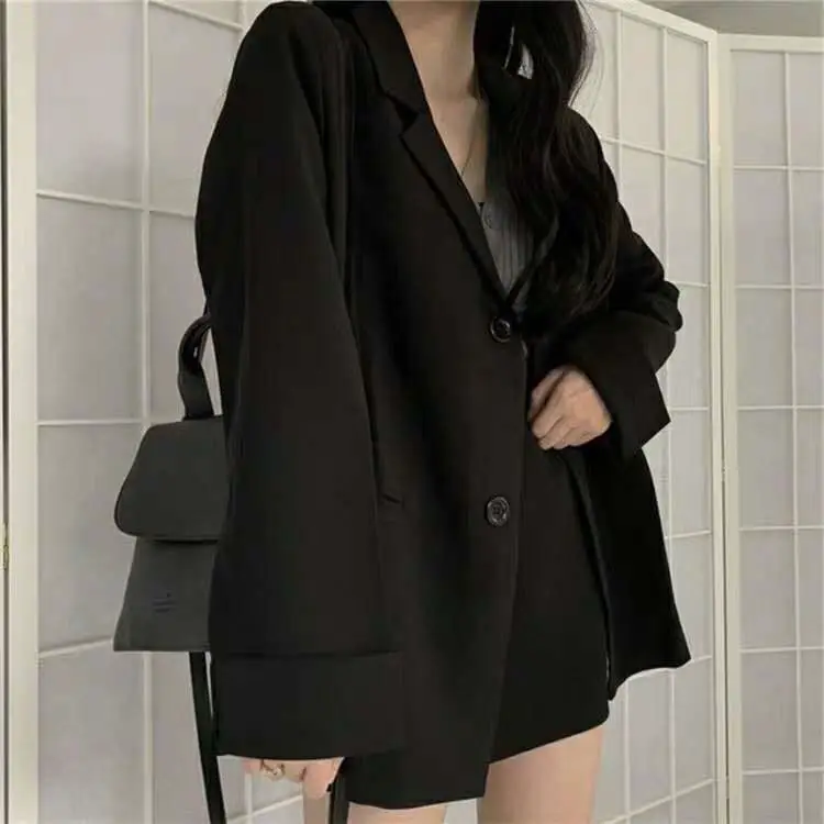 Women Black Long Sleeve Suit Jacket 2024 Spring Fall - Image 5