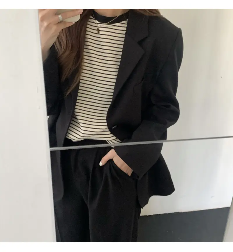 Women Striped Long Sleeve Sweater T-Shirt Autumn Winter Loose Fit — feature 26