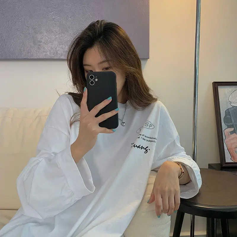 2025 Korean Style Black Long Sleeve Sweatshirt for Women - Image 5