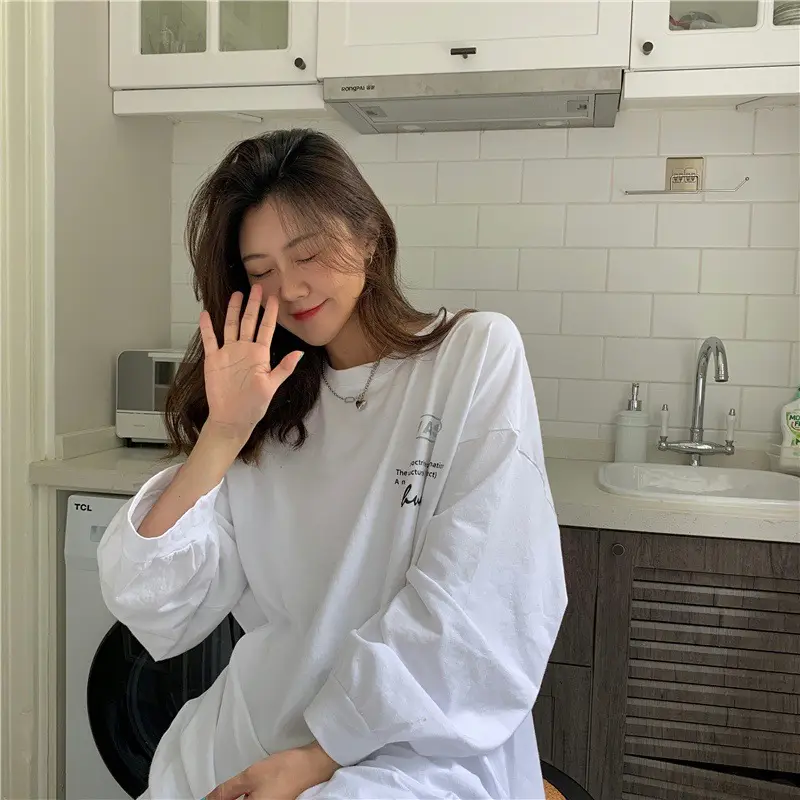 2025 Korean Style Black Long Sleeve Sweatshirt for Women — feature 18