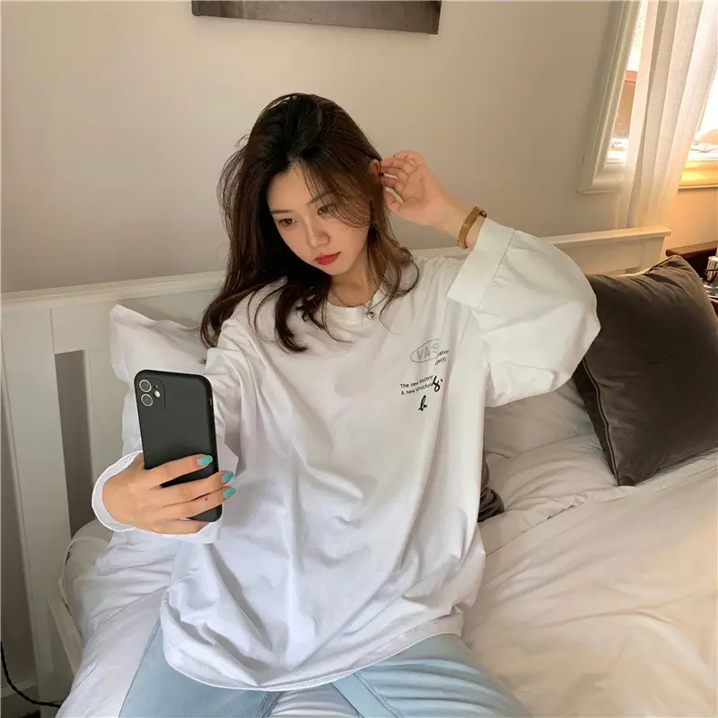 2025 Korean Style Black Long Sleeve Sweatshirt for Women — feature 19