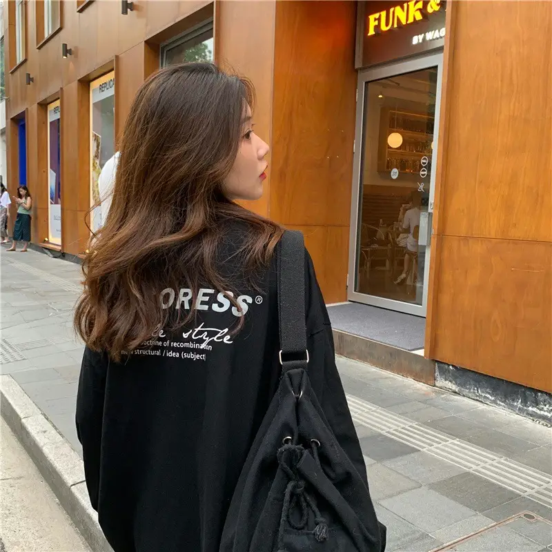 2025 Korean Style Black Long Sleeve Sweatshirt for Women — feature 24
