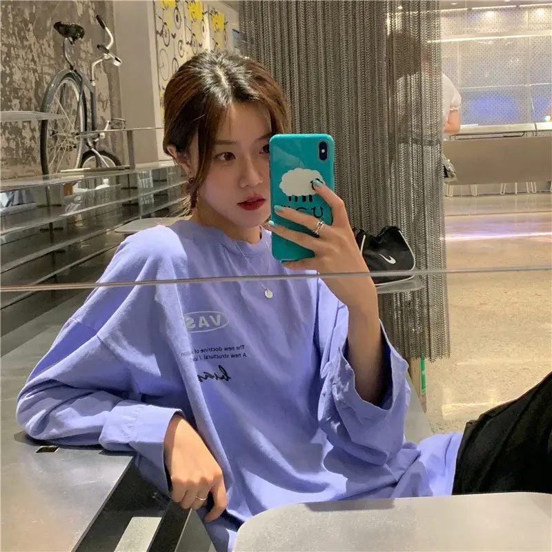2025 Korean Style Black Long Sleeve Sweatshirt for Women — feature 6