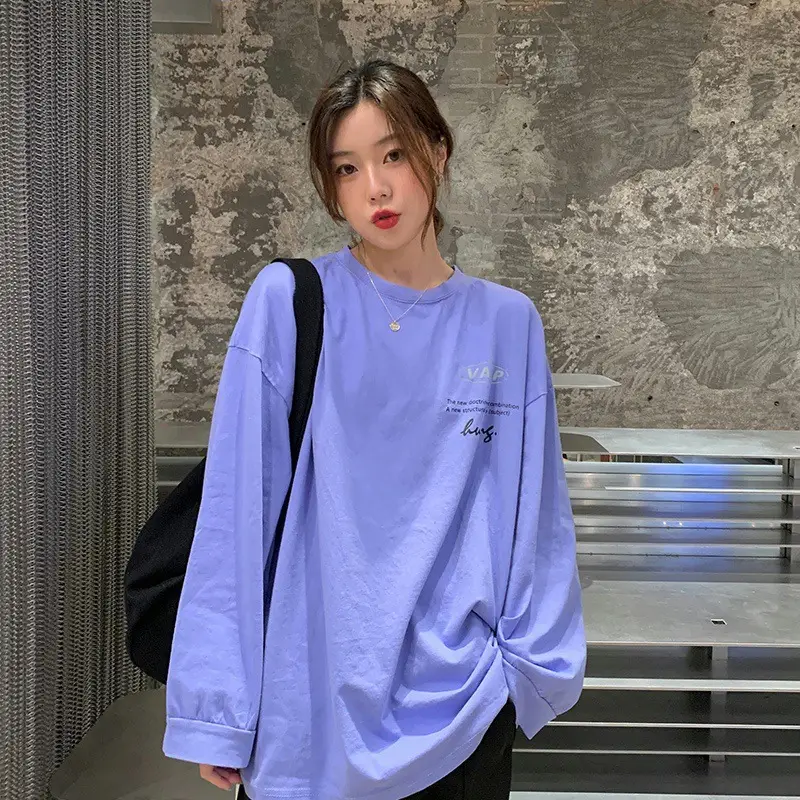 2025 Korean Style Black Long Sleeve Sweatshirt for Women - Image 3
