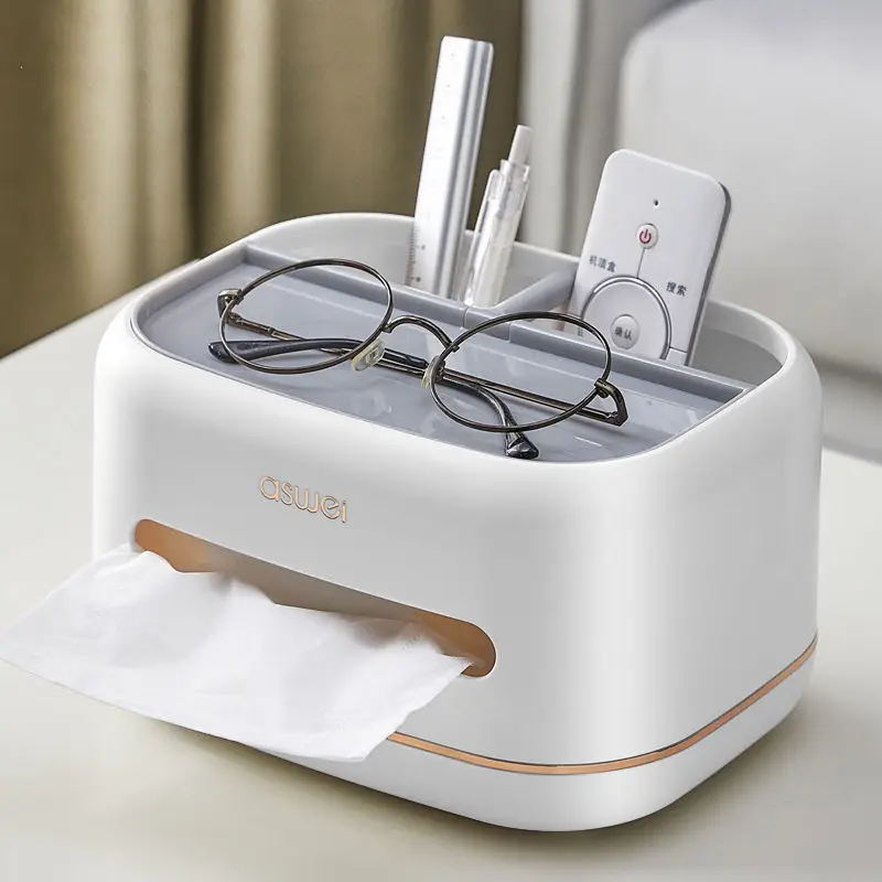 Luxury Coffee Table Tissue Box with Remote Control & Light - Image 2