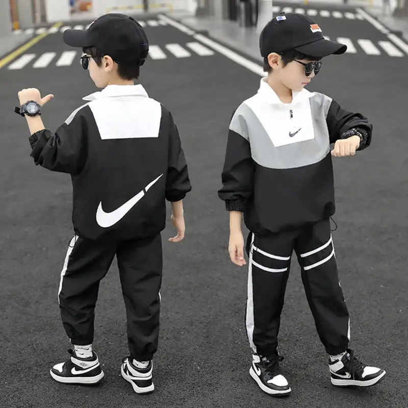 Boys Spring Suit 2022 White Black Nike Track Suit - Image 5