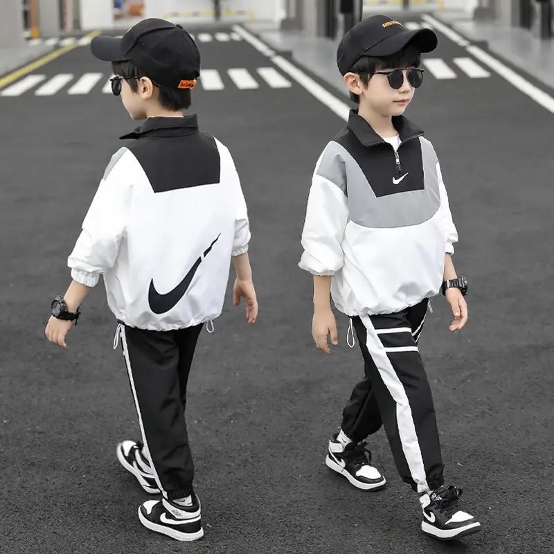 Boys Spring Suit 2022 White Black Nike Track Suit - Image 6