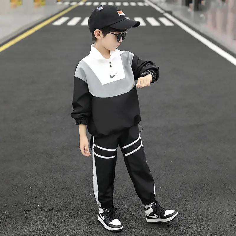 Boys Spring Suit 2022 White Black Nike Track Suit - Image 2