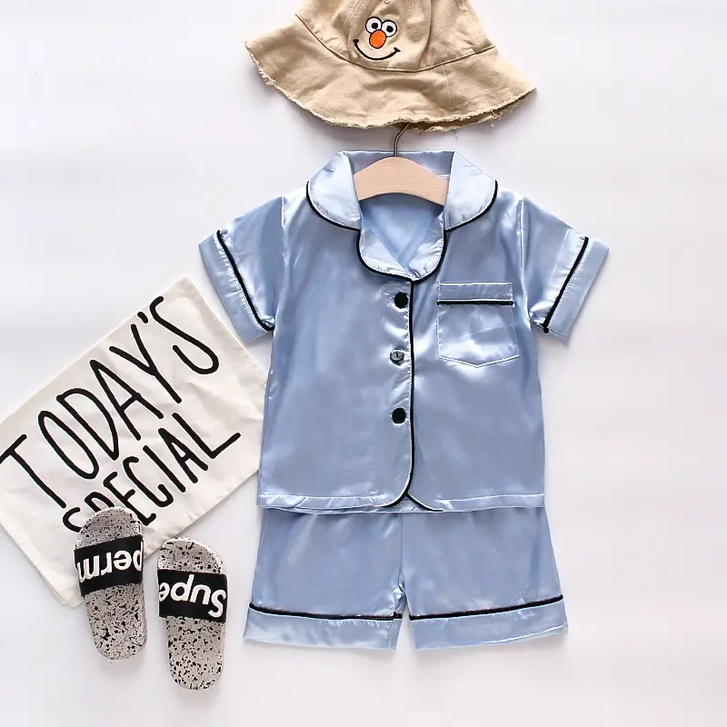 White Cartoon Print Kids Pajama Set with Hat - Image 2