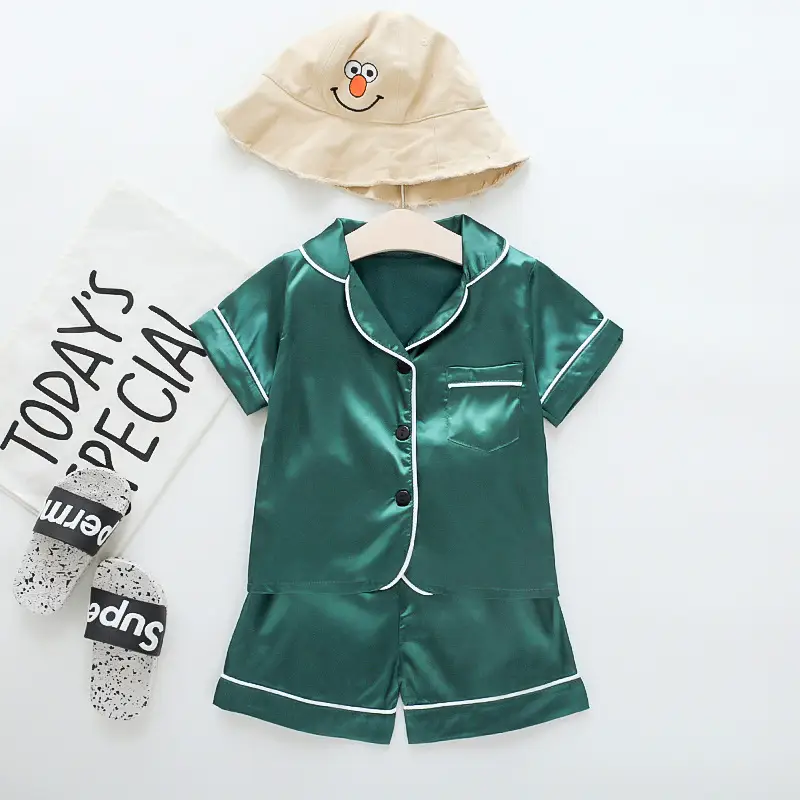White Cartoon Print Kids Pajama Set with Hat - Image 14