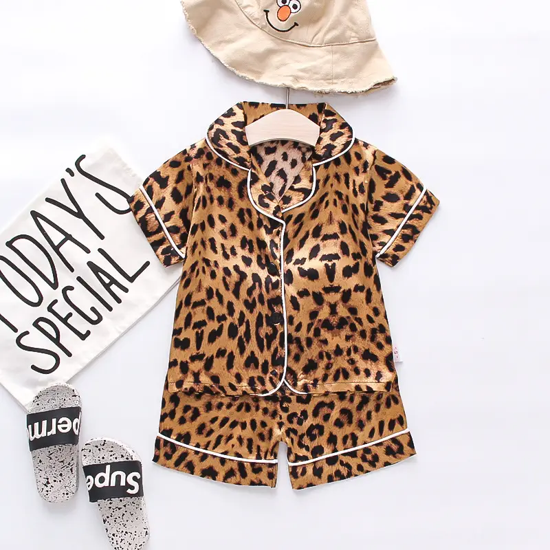 White Cartoon Print Kids Pajama Set with Hat - Image 6