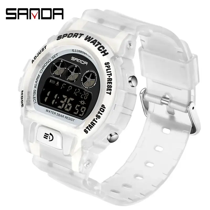Sanda Casual E-Sports Watch Male Female Waterproof LED Single Display - Image 3