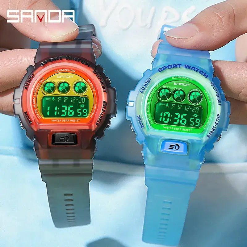 Sanda Casual E-Sports Watch Male Female Waterproof LED Single Display - Image 4