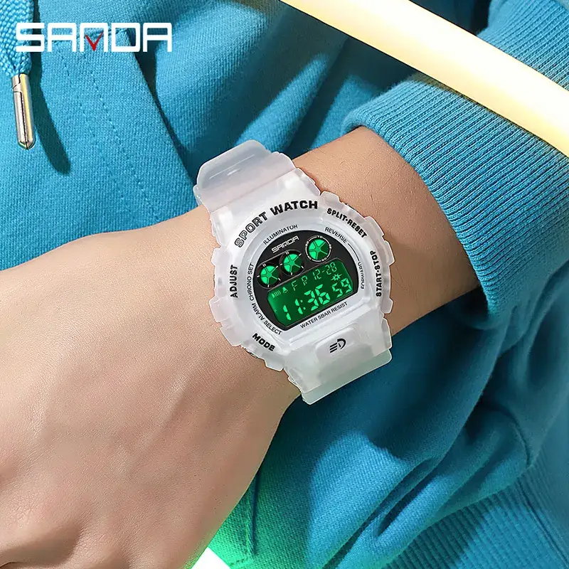 Sanda Casual E-Sports Watch Male Female Waterproof LED Single Display - Image 5