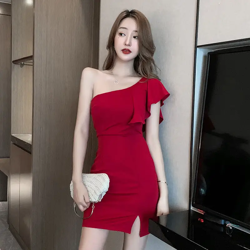 One Shoulder Black Mini Dress for Women 2026 - Image 6