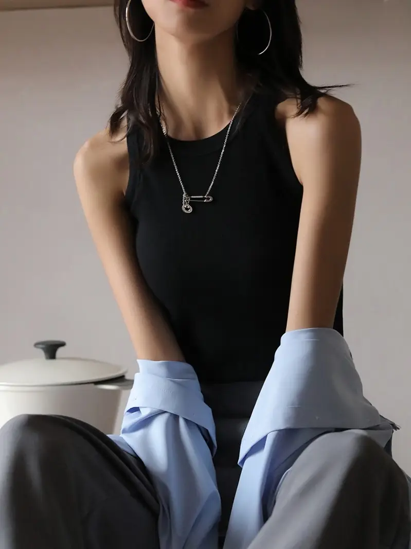 Women Summer Camisole White Short Bottoming Vest