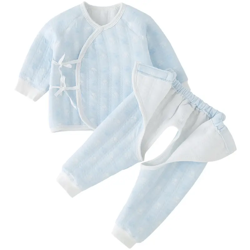 Baby Kimono Set Light Blue 0-3M Unisex Warm 0-3M