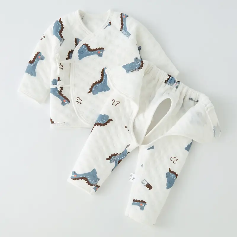 Baby Kimono Set Light Blue 0-3M Unisex Warm 0-3M