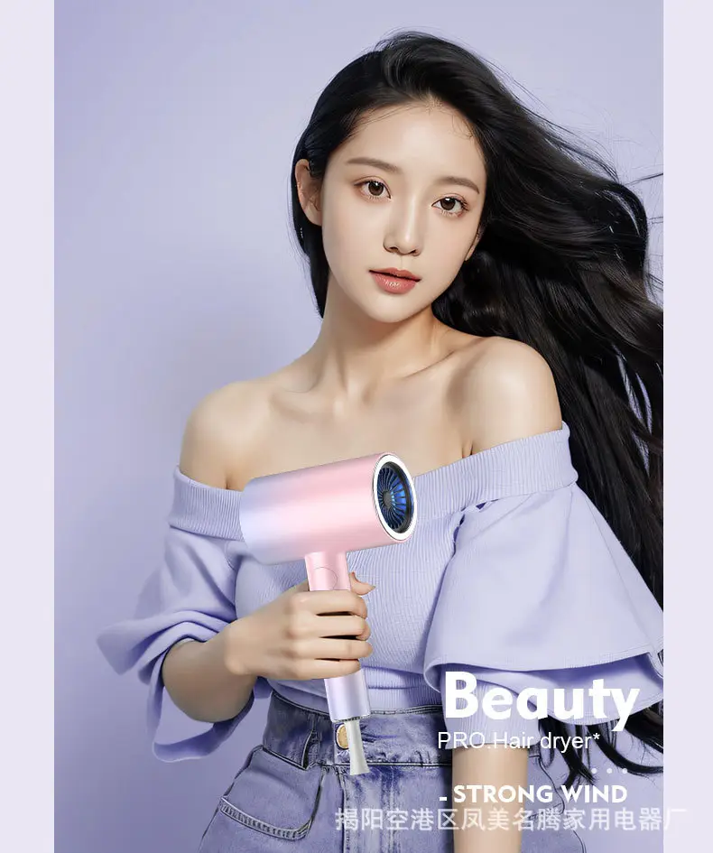 High Power Foldable Hair Dryer Pink Salon Use — feature 10