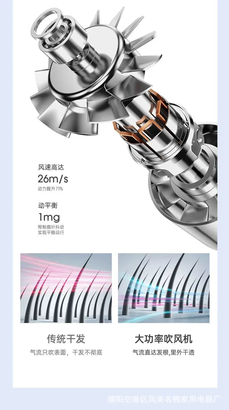 High Power Foldable Hair Dryer Pink Salon Use — feature 16