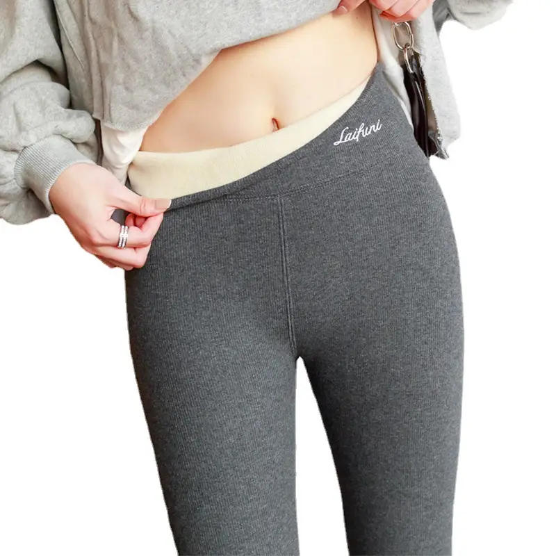 Extra Thick Lamb Velvet Leggings Black Women Winter Warm - Image 14