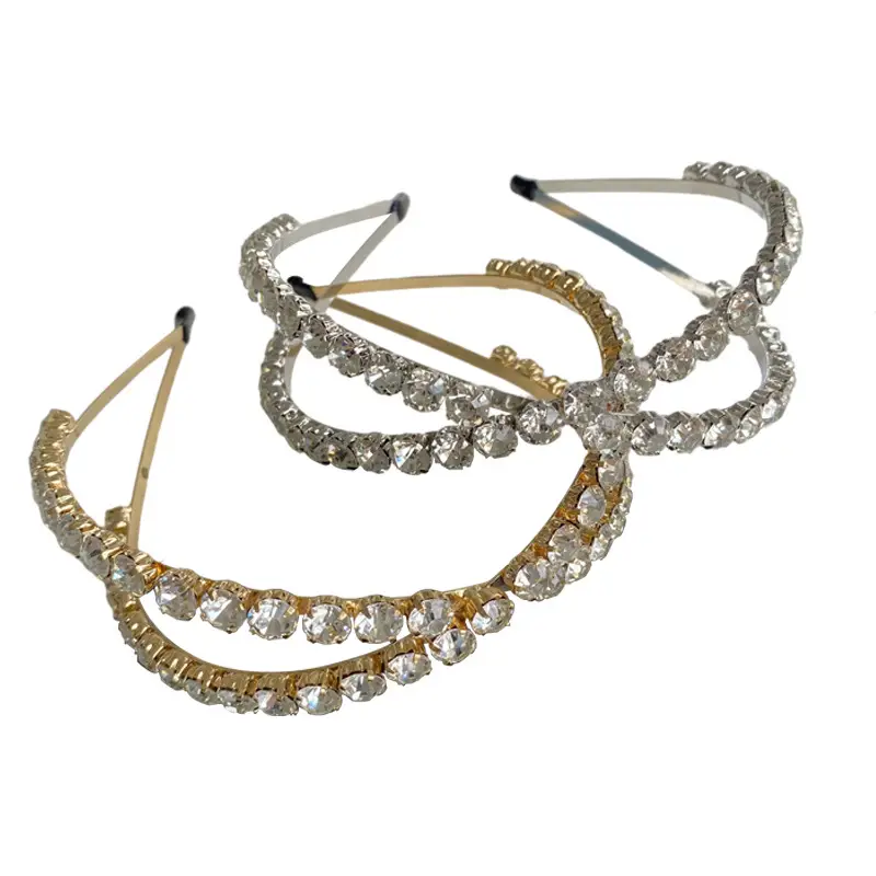 European & American Retro Alloy Rhinestone Hair Hoop Cross-border Hollow Cross-Baroque Hair Bundle Korean Style Tide Hair Cave Pressed Hair Women - Image 7