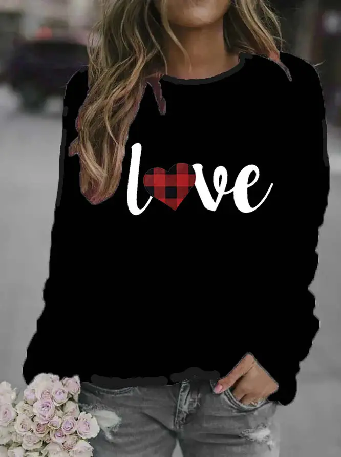 Women's Long Sleeve Valentine Heart Print Sweater Mustard - Image 13