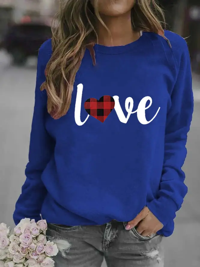 Women's Long Sleeve Valentine Heart Print Sweater Mustard - Image 11