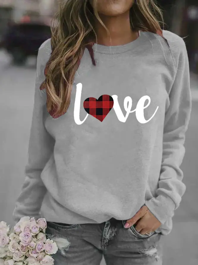 Women's Long Sleeve Valentine Heart Print Sweater Mustard - Image 7